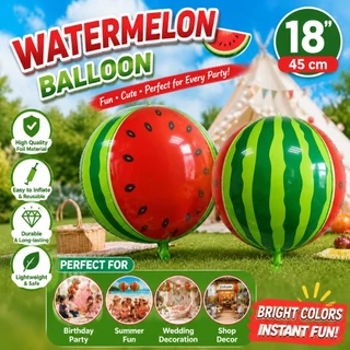 Wemb 1 ชิ้น 22 นิ้ว 4D แตงโมบอลลูนวันเกิดงานแต่งงาน Photo Props ของเล่นอาบน้ําเด็กใหม่（Rondom）