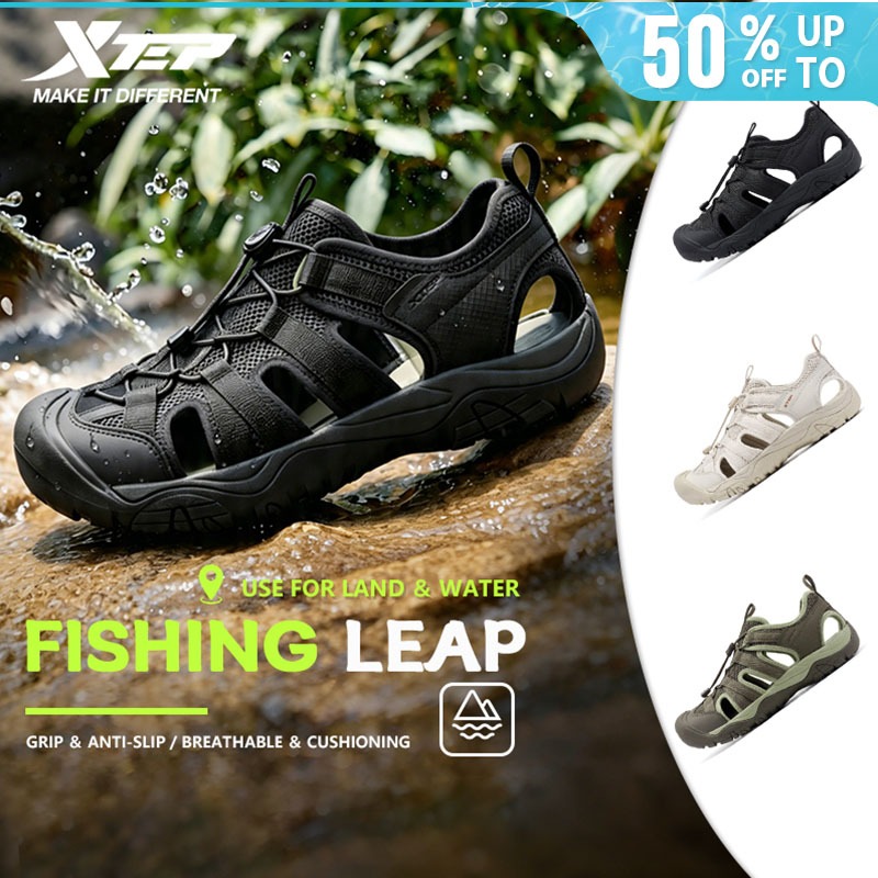 XTEP Fishing Leap รองเท้าสำหรับเดินป่าและตกปลากลางแจ้ง ระบายอากาศได้ดีและน้ำหนักเบา