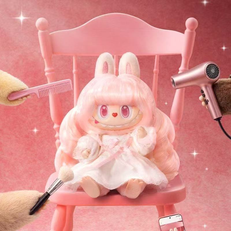 POP MART Labubu THEMONSTERS Retro ร้านตัดผมไวนิลจี้ตุ๊กตา Mystery Box ของขวัญ