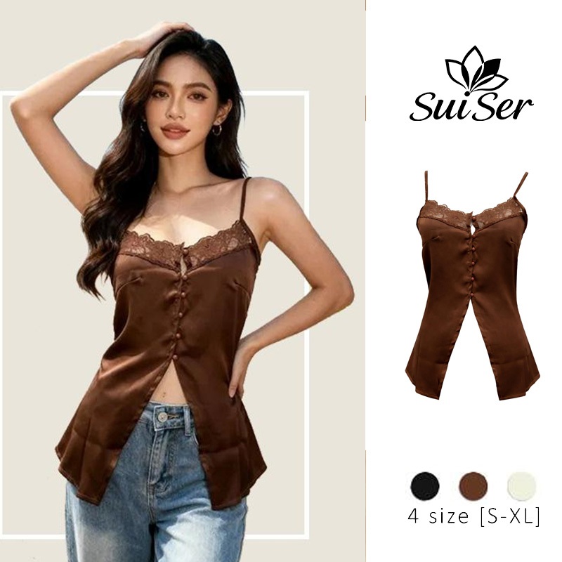 เสื้อชั้นในแบบเซ็กซี่สำหรับผู้หญิง สไตล์เผ็ด มาพร้อมเนื้อผ้าซาตินและเนื้อผ้าละเอียด ให้ความรู้สึกเย็นสบาย มีให้เลือก 3 สี ได้แก่ แอปริคอท, ดำ และน้ำตาล