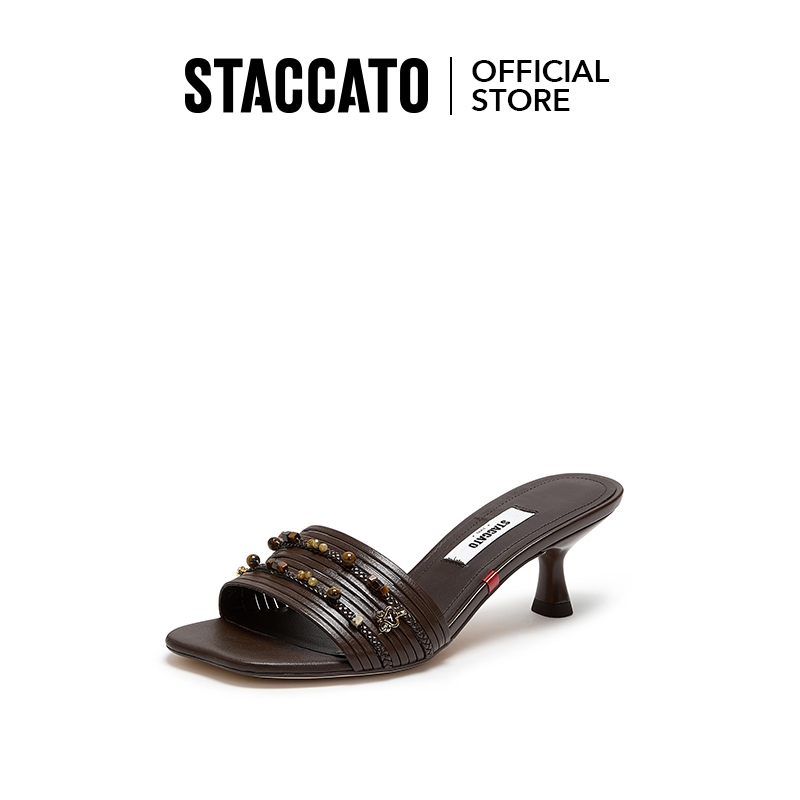 Staccato Women's Block High Heel Sandals รองเท้าแตะผู้หญิง รองเท้าส้นสูง ELC07