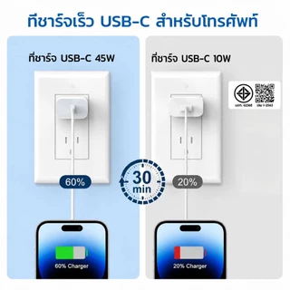 นำเข้าแท้ ต้นตัว หัวชาร์จเร็ว + สายชาร์จเร็ว PD 20W charger ชุดชาร์จ Fastcharger C-L รองรับรุ่น 5-17