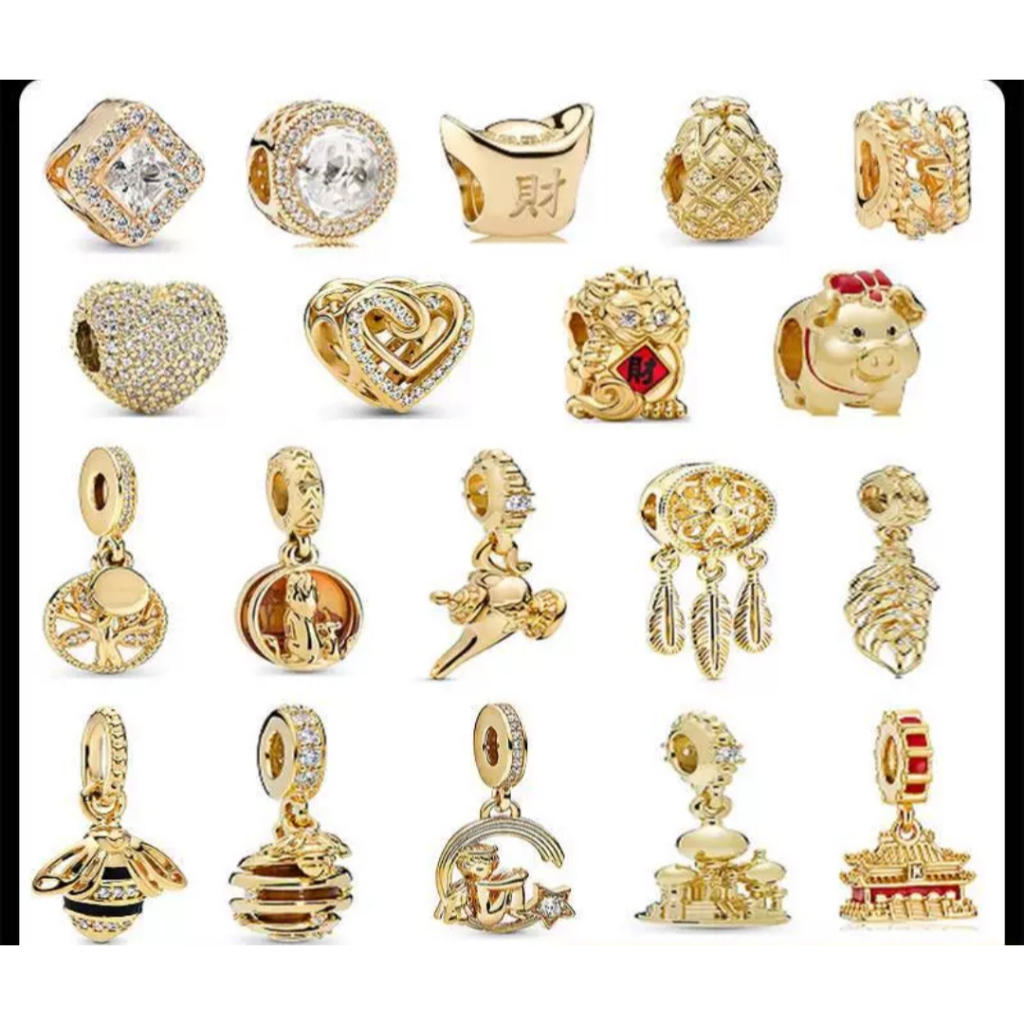 2026 NewS925 Classic Gold Teapot จี้ Ingot และ Bee Bead / จี้ทันสมัยและเรียบง่าย