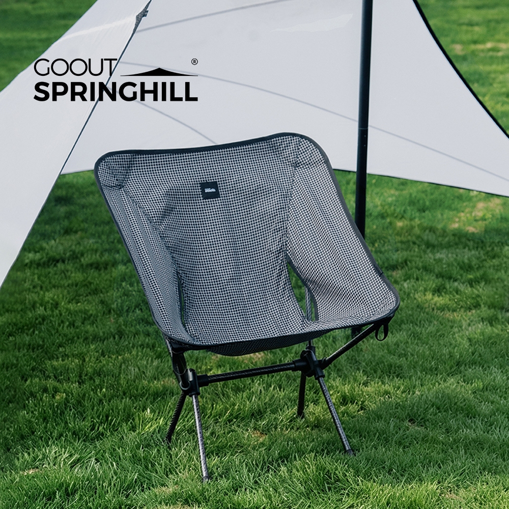 Gooutspringhill เก้าอี้คาร์บอนไฟเบอร์แบบพกพากลางแจ้ง Camping เก้าอี้พับ Ultralight Lazy เก้าอี้ชายหาดตกปลา