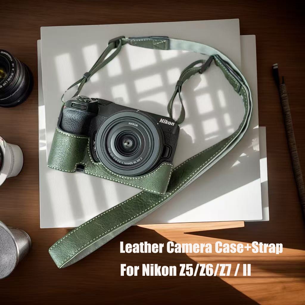 สําหรับเคสหนัง Nikon Z5/Z6/Z7 Nikon Z5/Z6/Z7 เคสป้องกันกล้องรุ่นที่สองพร้อมสายรัด