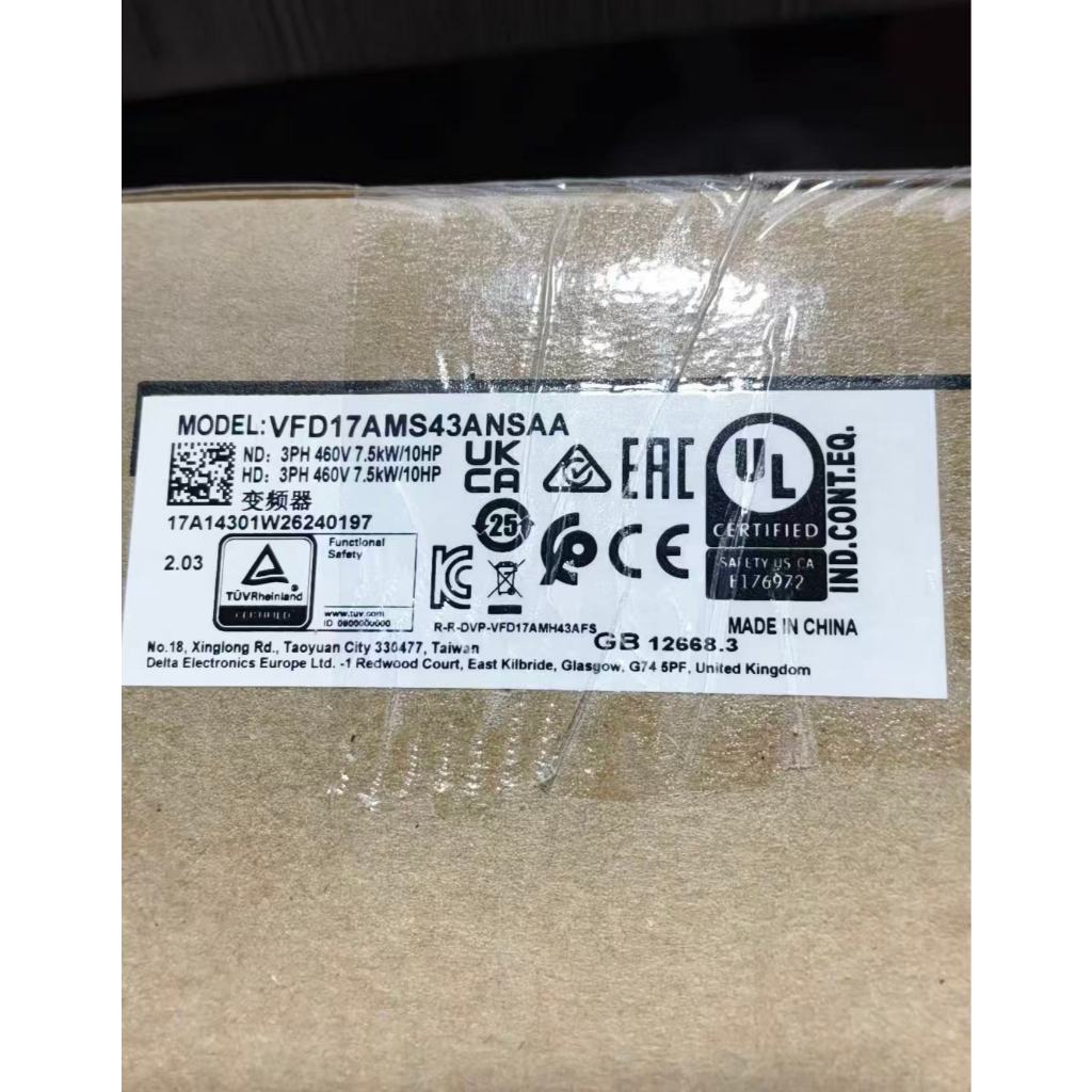 VFD13AMS43ANSA VFD17AMS43ANSA ยี่ห้อใหม่ของแท้ Delta Inverter คลังสินค้าพร้อม
