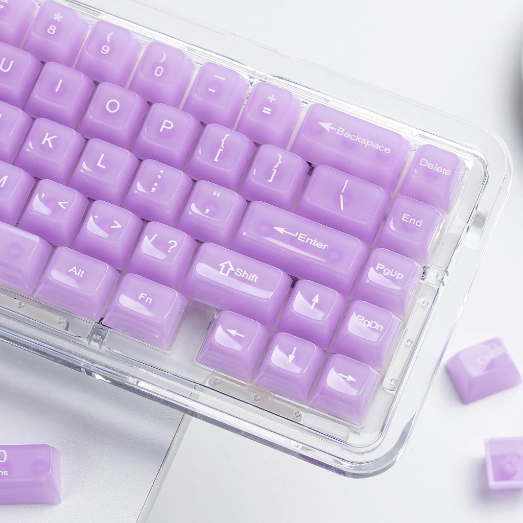 Womier Clear Jelly สีม่วงเซรามิคสไตล์ Keycaps MDA โปรไฟล์โปร่งใส Custom Keycaps สําหรับ Cherry MX/Kailh/Outemu/Gateron คีย์บอร์ดแบบกลไก