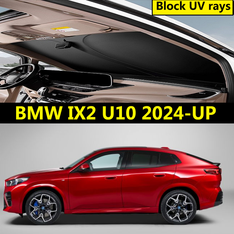 ที่บังแดดกระจกรถยนต์สําหรับ BMW IX2 U10 2024-UP แผ่นแรเงาด้านหน้าภายในรถ