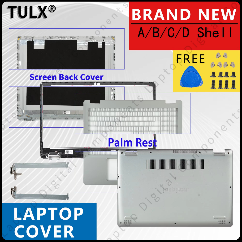 ฝาครอบด้านหลัง LCD สําหรับ DELL Inspiron 15 5584 P85F บานพับด้านหน้า Palmrest ด้านล่างกรณี 02T6HN 0J