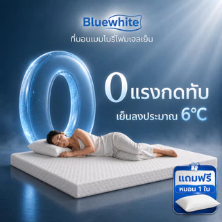 BlueWhite ที่นอนเมมโมรี่โฟม หนา4นิ้ว ระบายอากาศดี เย็น รองรับสรีระ ลดแรงกดทับ 3/4/5/6ฟุต อพาร์ตเมนต์ COD