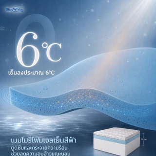 BlueWhite ที่นอนเมมโมรี่โฟม หนา4นิ้ว ระบายอากาศดี เย็น รองรับสรีระ ลดแรงกดทับ 3/4/5/6ฟุต อพาร์ตเมนต์ COD