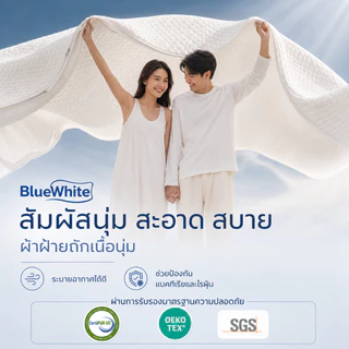 BlueWhite ที่นอนเมมโมรี่โฟม หนา4นิ้ว ระบายอากาศดี เย็น รองรับสรีระ ลดแรงกดทับ 3/4/5/6ฟุต อพาร์ตเมนต์ COD