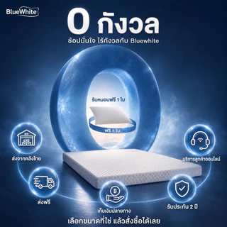 BlueWhite ที่นอนเมมโมรี่โฟม หนา4นิ้ว ระบายอากาศดี เย็น รองรับสรีระ ลดแรงกดทับ 3/4/5/6ฟุต อพาร์ตเมนต์ COD