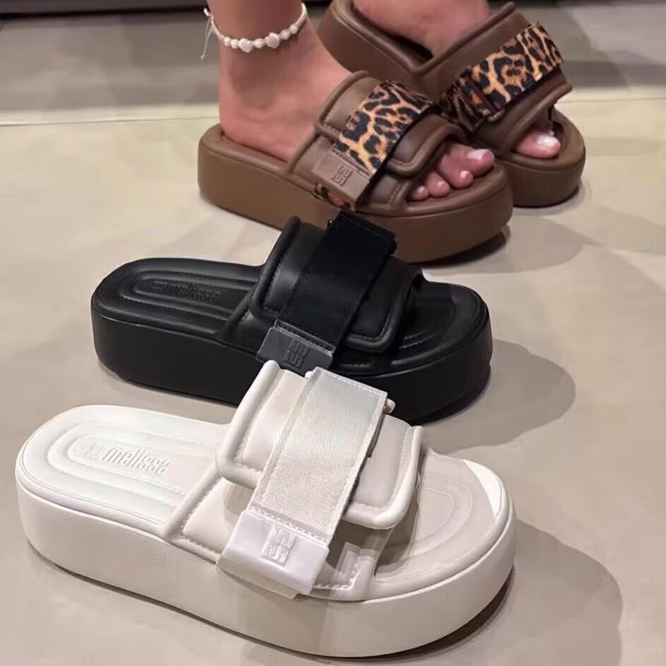 ใหม่ Melissa Flip-Flops แฟชั่นแพลตฟอร์มรองเท้าชายหาดเมจิก