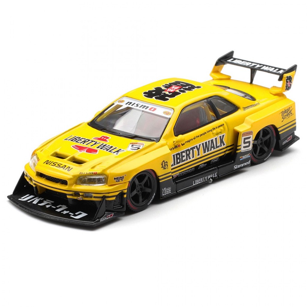 Mini GT MGT01182-R 182 1/64 Nissan LB-ER34 Super Silhouette SKYLINE Sport สีเหลือง RHD Diecast Scale รถรุ่น
