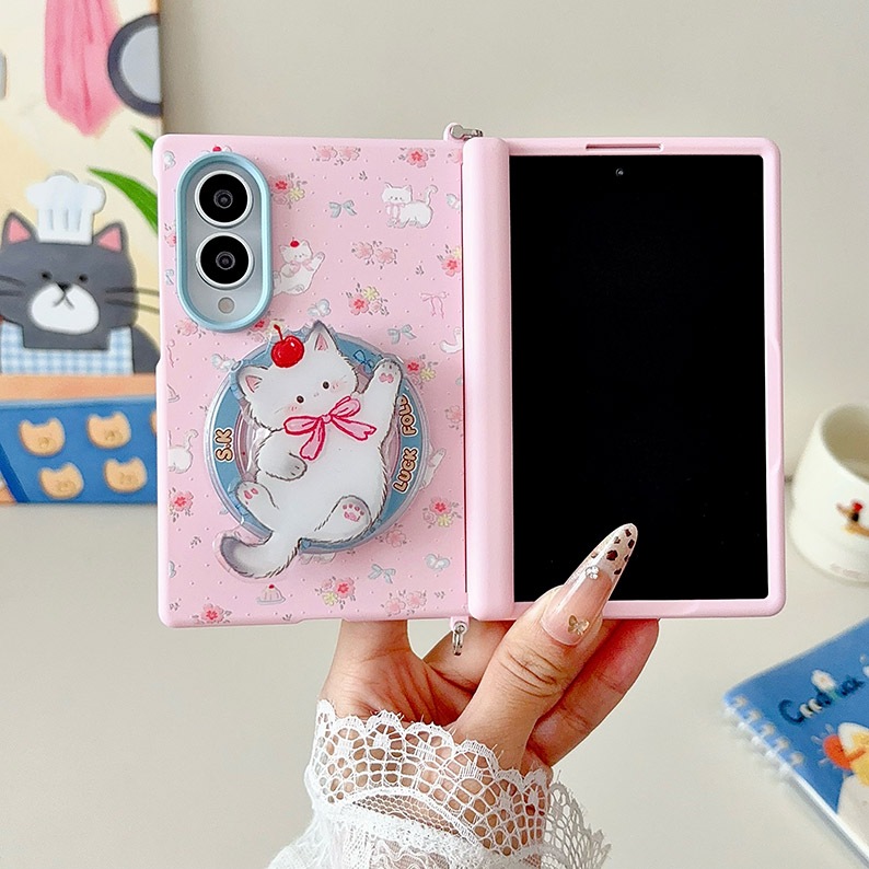 เคสโทรศัพท์บานพับคลุมทั้งหมดแบบแม่เหล็กพร้อมพิมพ์ลายด้านเหมาะสําหรับ Samsung Galaxy Z Fold 8