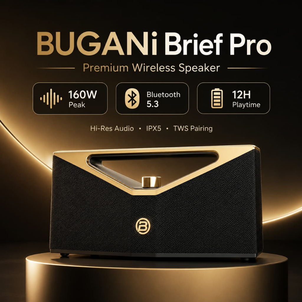 BUGANi Brief Pro 160W Peak ลําโพงบลูทูธพกพาลําโพงไร้สายบลูทูธ 5.3 Deep Bass TWS IPX5 กันน้ํา 12H เวล