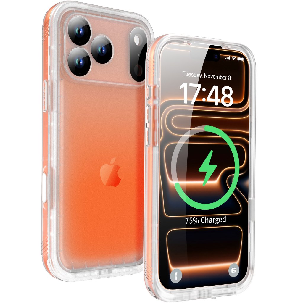 Sokusin เคสกันน้ําสําหรับ iPhone 17 16 Pro Max Plus Frosted โปร่งใส IP68 ได้รับการรับรอง 6.6ft Drop Proof กันกระแทกในตัวปกป้องหน้าจอ