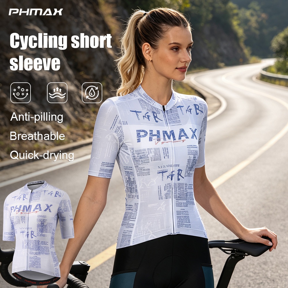 PHMAX เสื้อเจอร์ซีย์นักปั่นผู้หญิงแห้งเร็วระบายอากาศสะท้อนแสง mtb เสื้อจักรยานเสือหมอบ