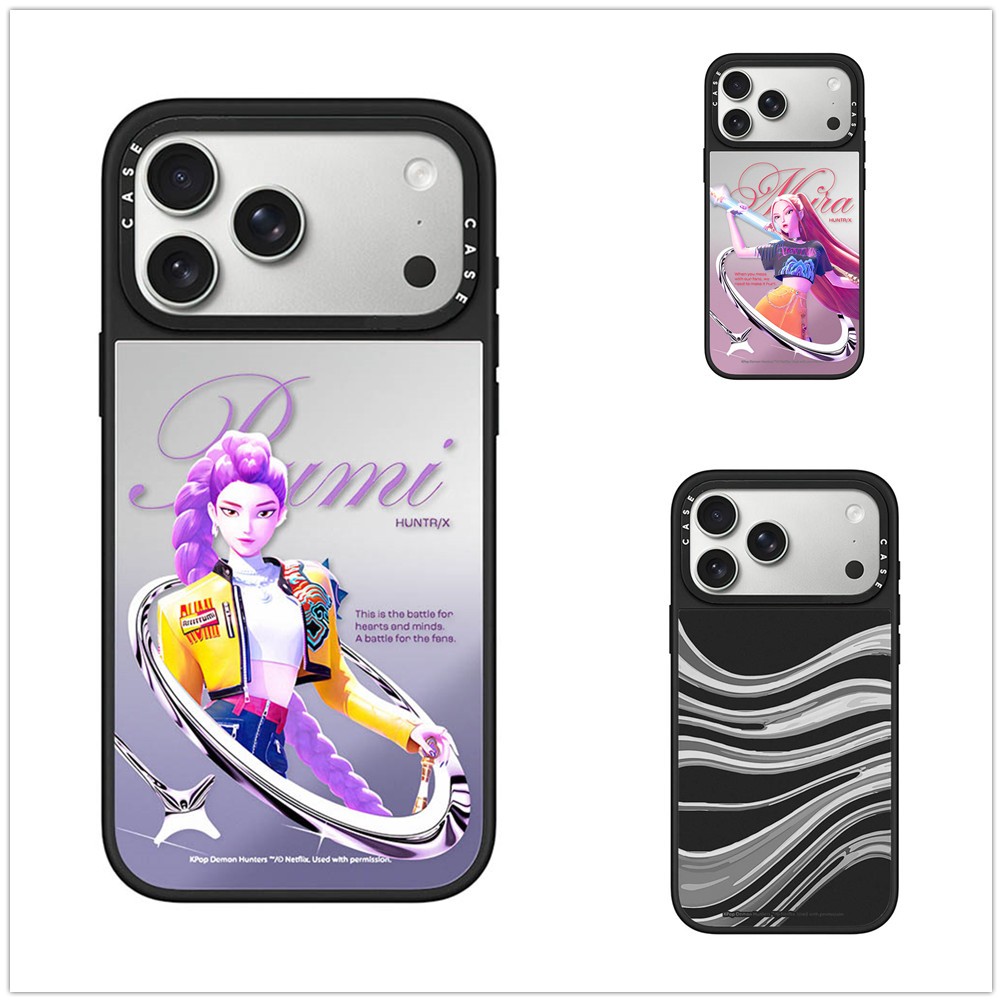 แม่เหล็กไร้สายสําหรับ iPhone 17 16 15 14 13 Pro Max Plus Cool Girls Black Edge Hard ฝาหลังกรณีโลโก้แกะสลัก