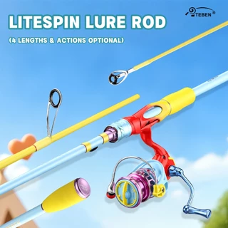 TEBEN LiteSpin 168UL-210M Spinning Casting Fishing Rod 95-146G Solid Carbon Tip Ceramic Guide เสริม Reel ที่นั่งสําหรับปลาเทราท์เบส