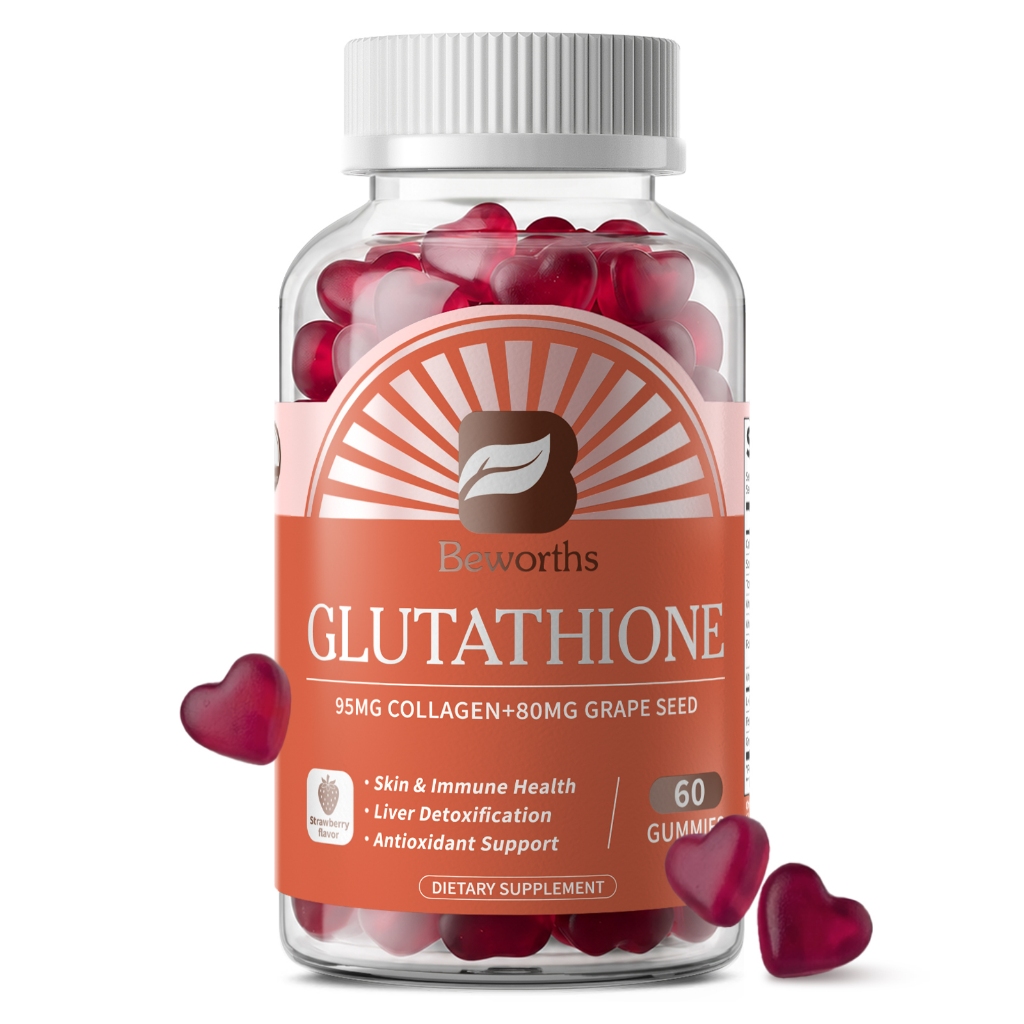 BEWORTHS Glutathione Gummies 100mg ต่อสารต้านอนุมูลอิสระส่งเสริมการเจริญเติบโตของเซลล์ผิวไวท์เทนนิ่งและต่อต้านริ้วรอย
