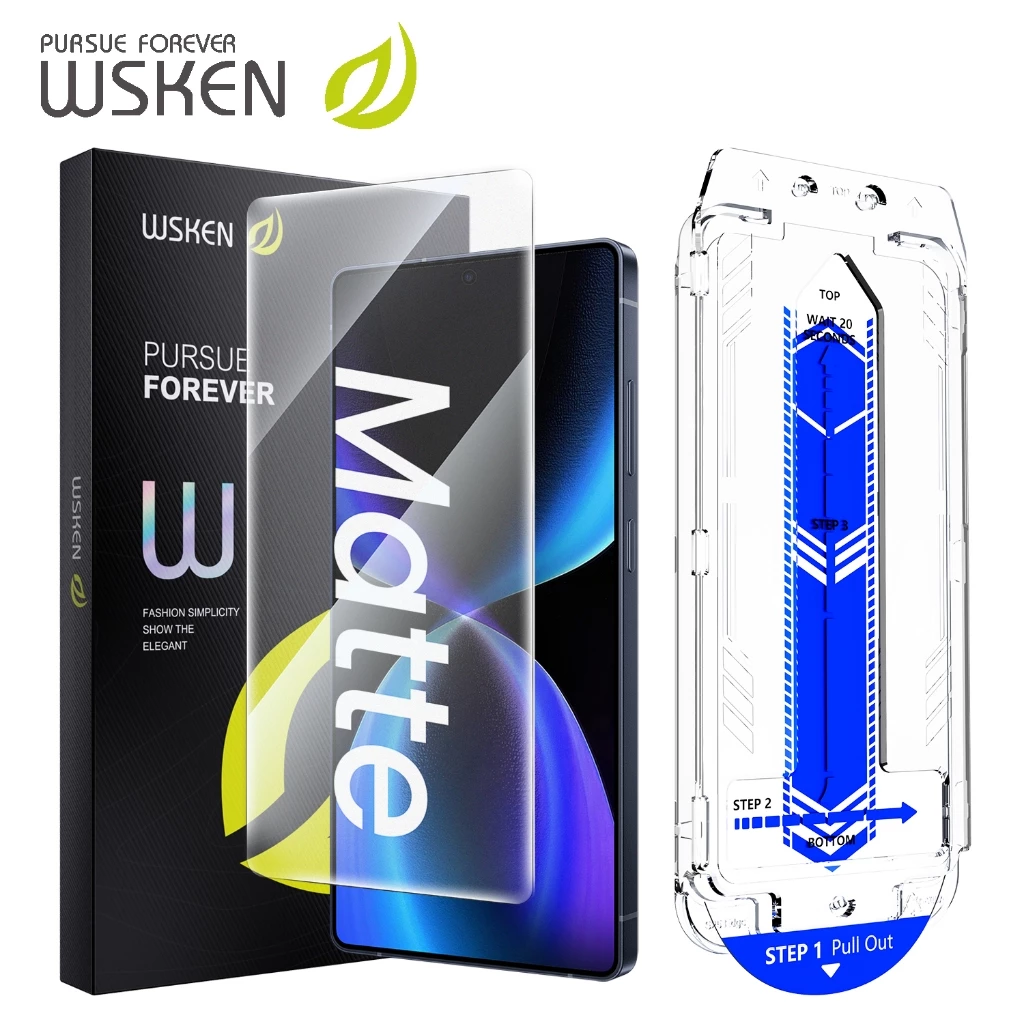 WSKEN ฟิล์มด้าน for Samsung S26Ultra ไม่มีขอบสีดำ ฟิล์มกระจก 1pcs ติดตั้งง่าย การจดจำลายนิ้วมือ สำหรับ S25Ultra S24Ultra กันกระแทก Matte ฟิล์ม เล่นเกมลื่น กันรอยนิ้วมือ
