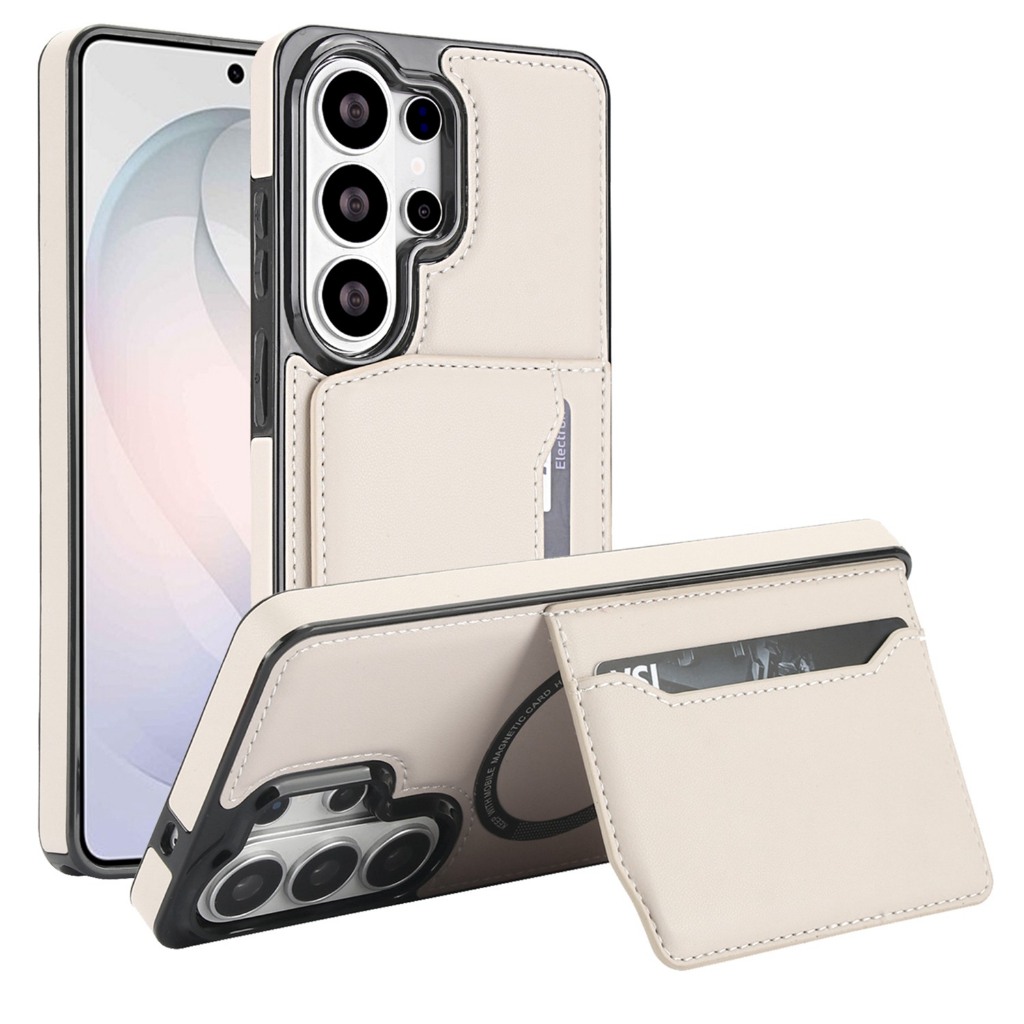 ช่องใส่การ์ดแม่เหล็ก Stand Holder เคสโทรศัพท์สําหรับ Samsung Galaxy S22 S23 S24 S25 S26 Plus Ultra กรณีหนัง PU กันกระแทกธุรกิจฝาครอบโทรศัพท์