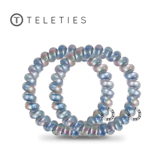 TELETIES - ออโรร่า สกายส์ (คอลเลกชัน Vivid) | ยึดเกาะแน่น | กันน้ำ | ไม่ทิ้งรอย | ยางรัดผมแบบเกลียวที่สมบูรณ์แบบ | ใช้เป็นที่รัดผม ยางยืดผม หรือมัดหางม้า สำหรับผู้หญิงและเด็กผู้หญิง