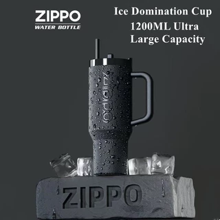 ZIPPO Official Black Warrior Max การเก็บรักษาความร้อน Anti-Leakage Cup 1200ml Ice Keeper 6 ชั่วโมงพร้อมถ้วยฉนวนของขวัญ