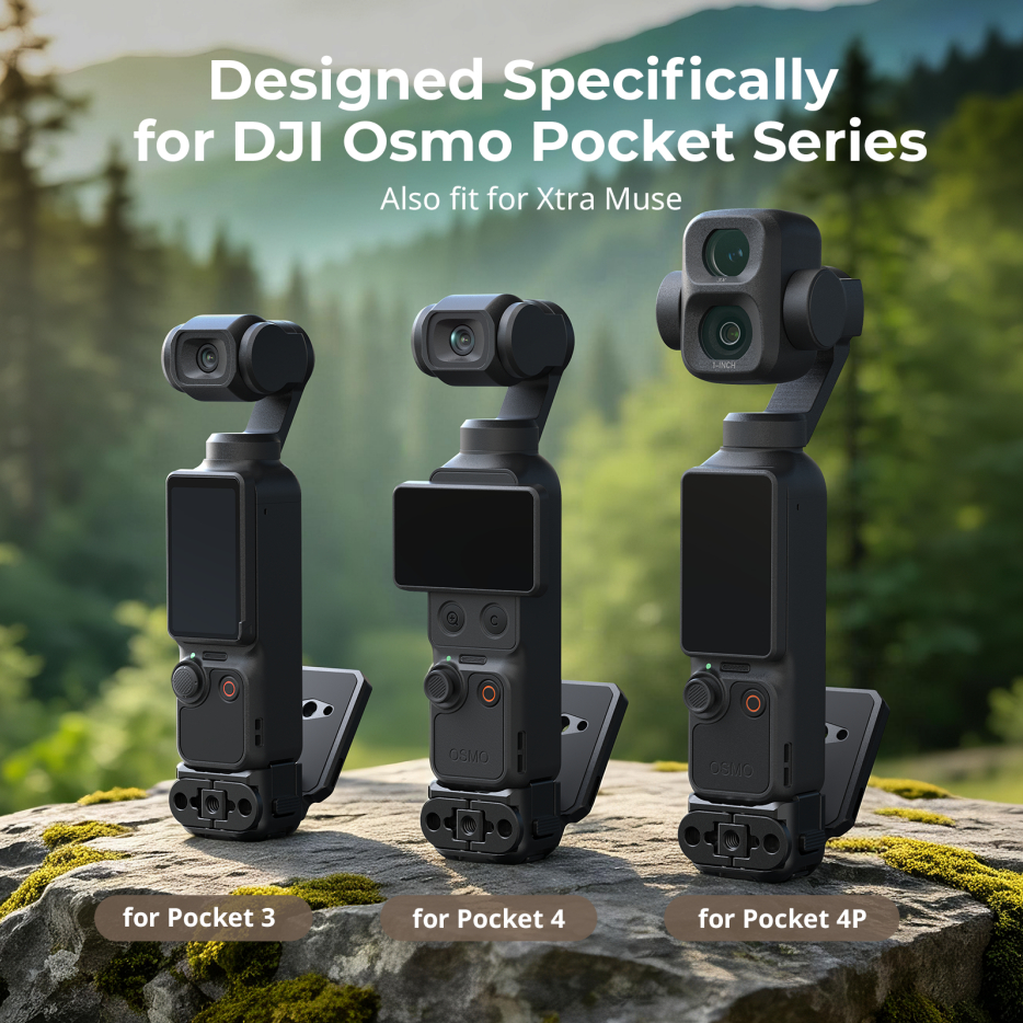 SmallRig Quick Release รองรับแผ่นหลังแบบติดได้ (พร้อมพอร์ต USB-C) สําหรับ DJI Osmo Pocket 4P / 4 / 3 และ Xtra Muse #6359