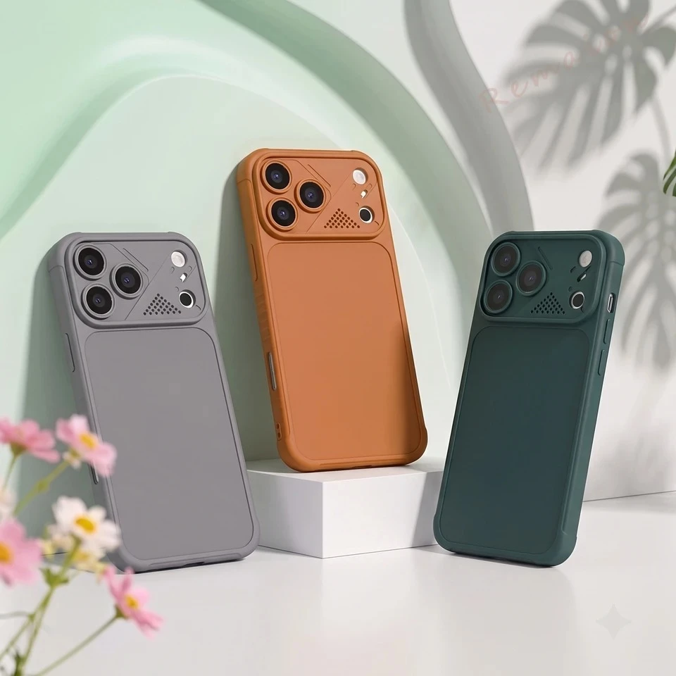 เคสซิลิโคนกันกระแทก Big Windows สำหรับ iPhone 11 12 13 14 15 16 17 Pro Max Plus