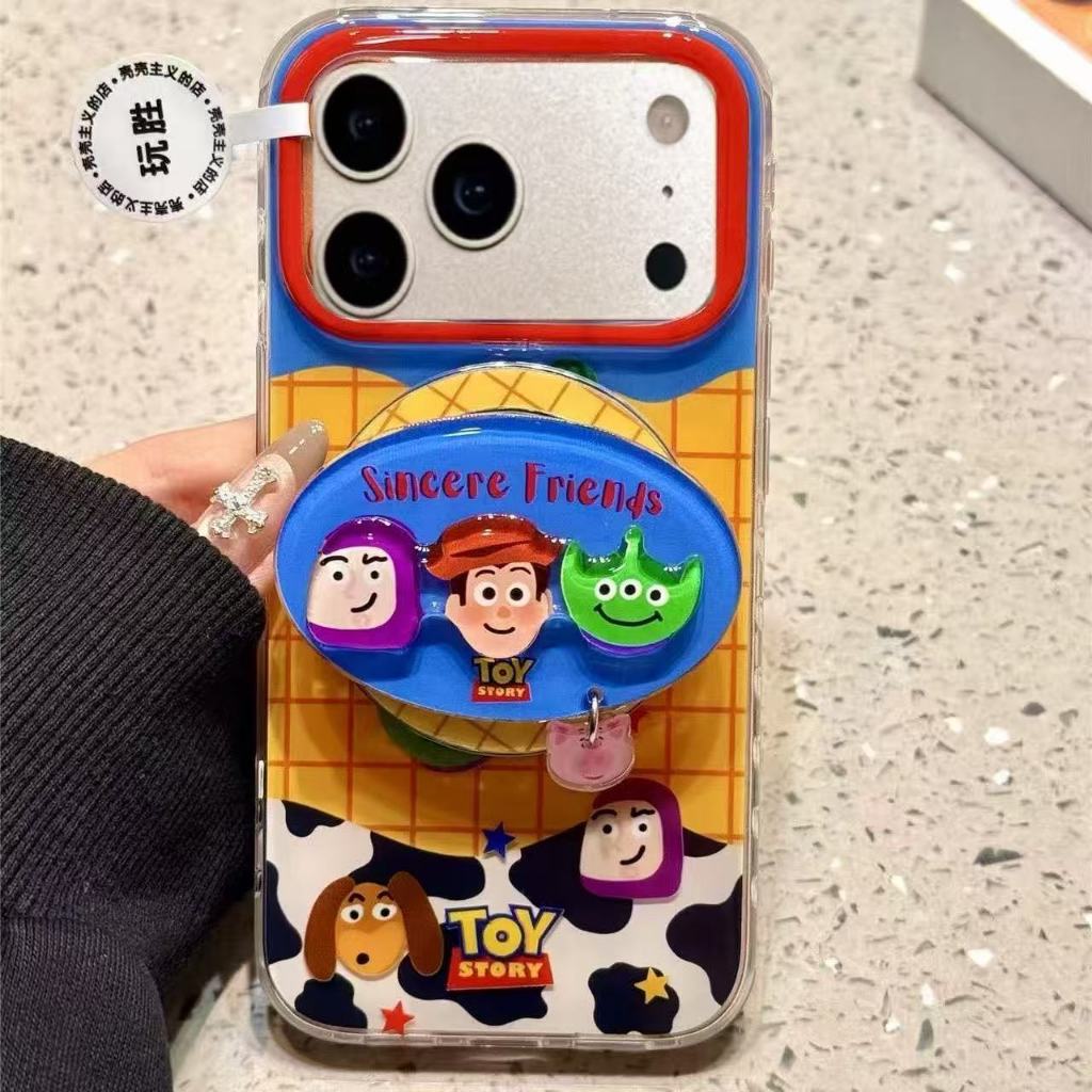 Toy Story Avatar Magnetic Bracket Apple 17 เคสโทรศัพท์ 15pro14/13iPhone16 เคสอินเทรนด์ 12 ใหม่