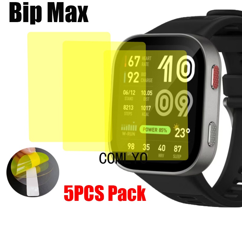 สําหรับ Amazfit Bip MAX สมาร์ทนาฬิกาป้องกันหน้าจอฟิล์ม Soft Ultra Thin Cover HD TPU Films