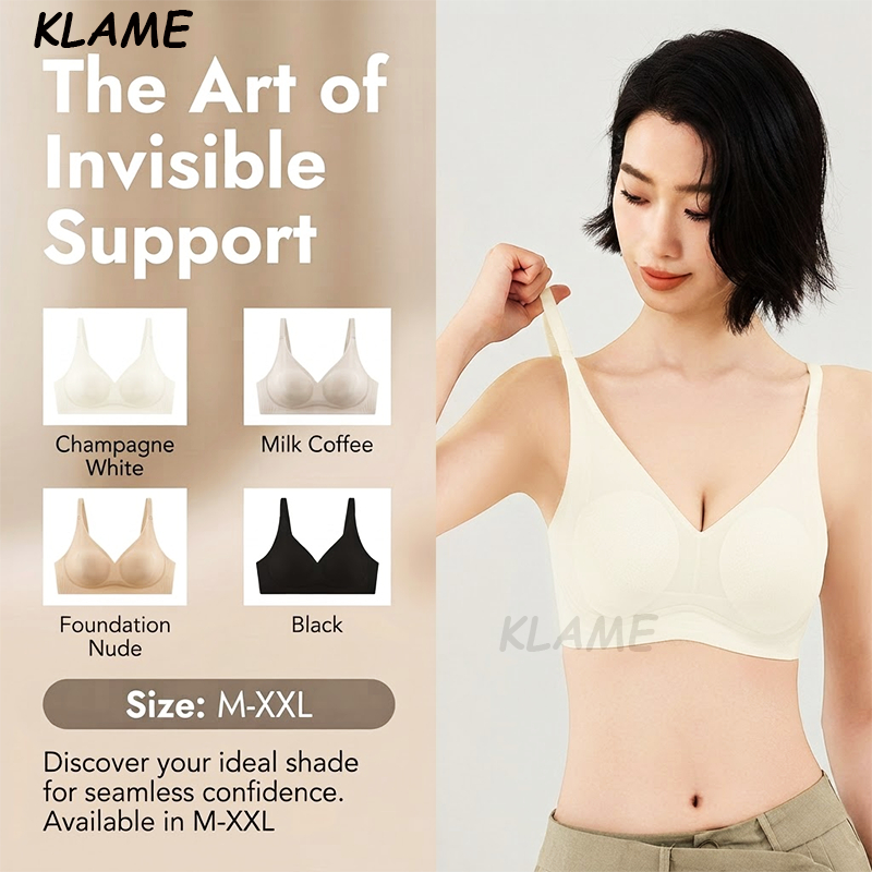 KLAME M-2XL ผู้หญิงไม่มีรอยต่อ Jelly Strip นุ่มสนับสนุน Push Up ฤดูร้อน Breathable บางถ้วยปรับเซ็กซี