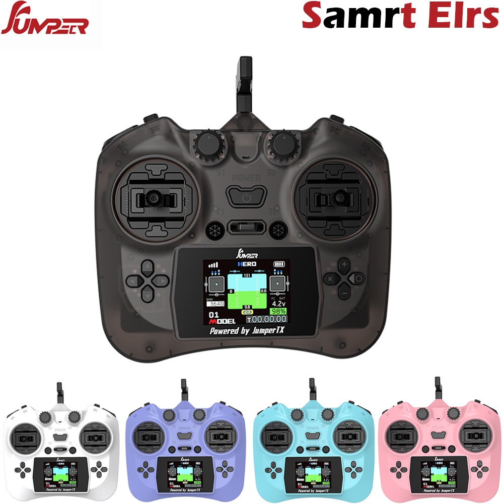 Jumper รีโมทคอนโทรลสมาร์ท 2 "หน้าจอสีเครื่องส่งสัญญาณ Hall Sensor Gimbals ELRS 2.4G 100mW 12CH ใหม่ 