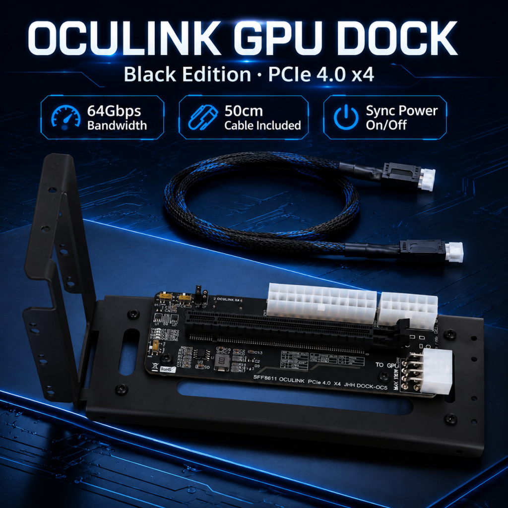 OCuLink eGPU Dock SFF-8611 PCIe 4.0 X4 64Gbps M.2 NVMe to PCIe X16 โด็กการ์ดจอภายนอก รองรับ GPD WIN4