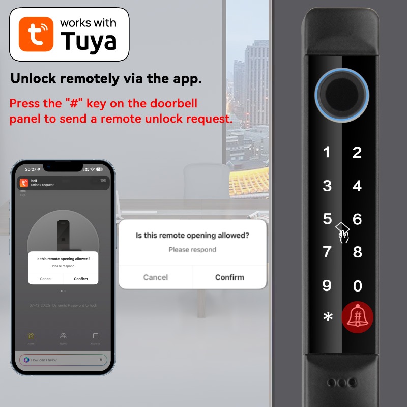 XSDTS กันน้ํากันฝุ่น Tuya Digital door lock Wifi Remote รูปที่ 6