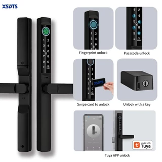 XSDTS กันน้ํากันฝุ่น Tuya Digital door lock Wifi Remote APP ลายนิ้วมือประตูบานเลื่อนสมาร์ทล็อค RFID รหัสคีย์ Anti-Scratches อลูมิเนียมดิจิตอลประตูล็อค