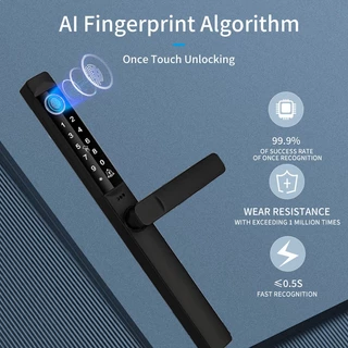 XSDTS กันน้ํากันฝุ่น Tuya Digital door lock Wifi Remote APP ลายนิ้วมือประตูบานเลื่อนสมาร์ทล็อค RFID รหัสคีย์ Anti-Scratches อลูมิเนียมดิจิตอลประตูล็อค
