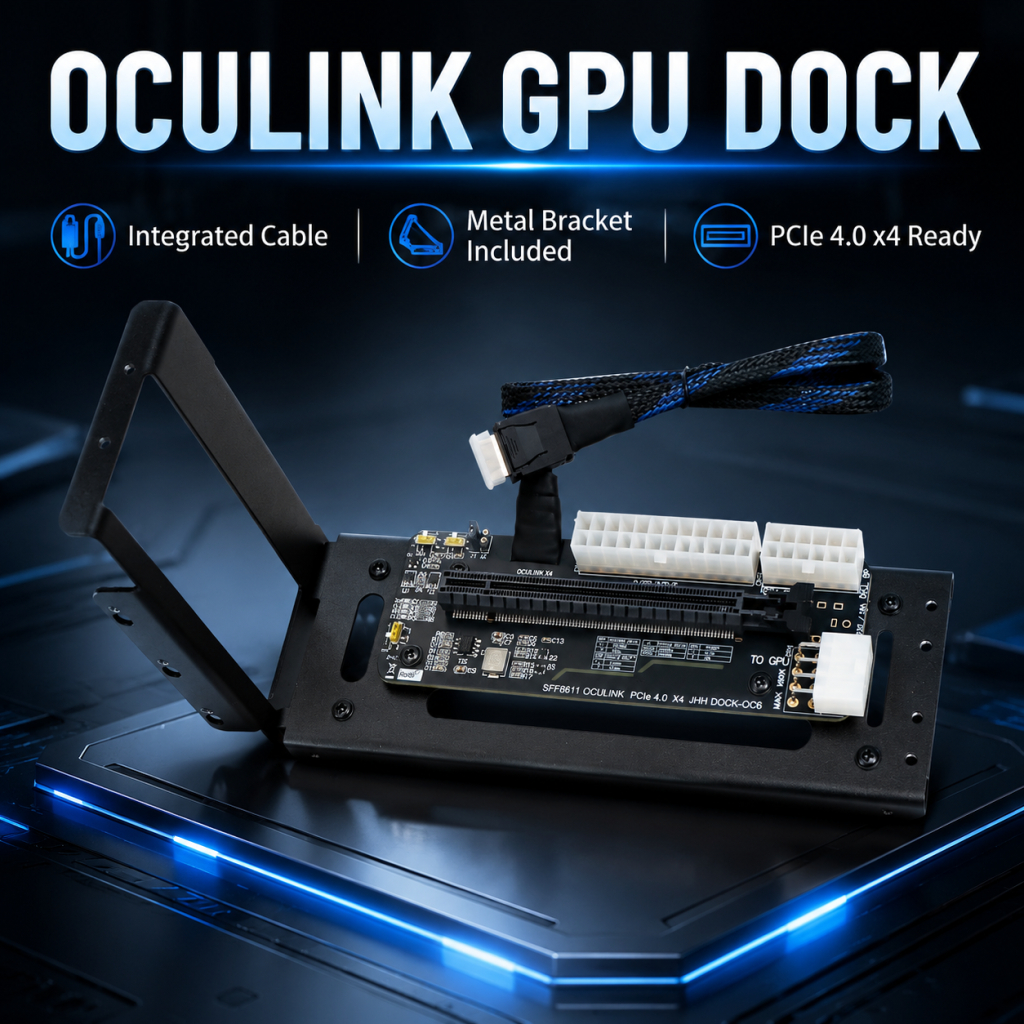 OCuLink eGPU Dock SFF-8611 PCIe 4.0 X4 64Gbps M.2 NVMe to PCIe X16 สถานีต่อการ์ดจอภายนอก รองรับ GPD 