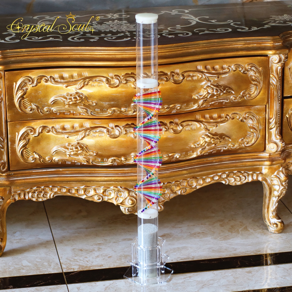 Crystal Soul 1Min 10 Min 15 Min Sound Healing DNA Rain Stick เลียนแบบเครื่องมือฝนสําหรับสมาธิโยคะเสี