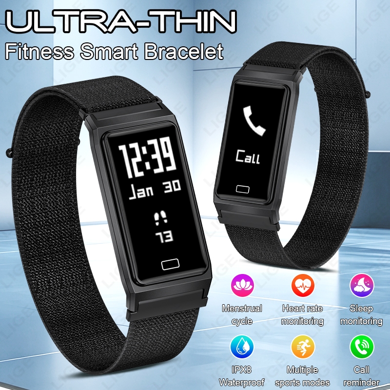 LIGE สมาร์ทวอท์ชมัลติฟังก์ชั่น IPX8 กันน้ําบลูทูธโทร SmartWatch หน้าจอสัมผัสเต็มรูปแบบนาฬิกาติดตามกีฬา