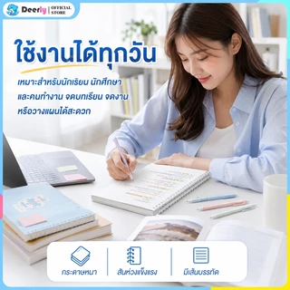 สมุดโน๊ตสันห่วง แนวตั้ง มินิมอล ปกใส A5 B5 A4 มีเส้น เส้นกริด ตาราง สมุดสไตค์มูจิ สมุดจดบันทึก notebook muji
