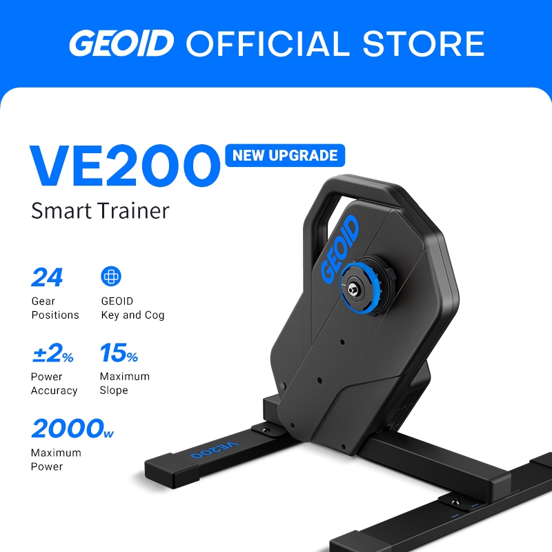 GEOID VE200 เทรนเนอร์จักรยาน Virtual Shifting 24 ตําแหน่งเกียร์ GEOID Key และ Cog 10 คลิก Home Train