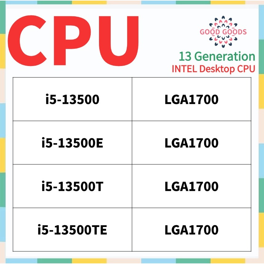 I5-13500 i5-13500E i5-13500T i5-13500TE 13th generation INTEL Core Desktop CPU LGA1700