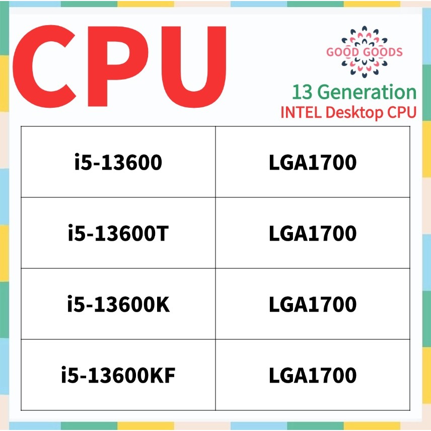 I5-13600 i5-13600T i5-13600K i5-13600KF 13th generation INTEL Core Desktop CPU LGA1700
