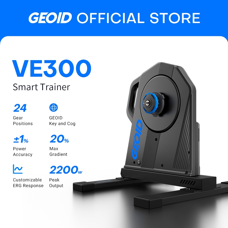 GEOID VE300 สมาร์ทจักรยานเทรนเนอร์ Virtual Shifting การฝึกอบรมในร่ม 24 เกียร์ GEOID Key Cog Self-Pow