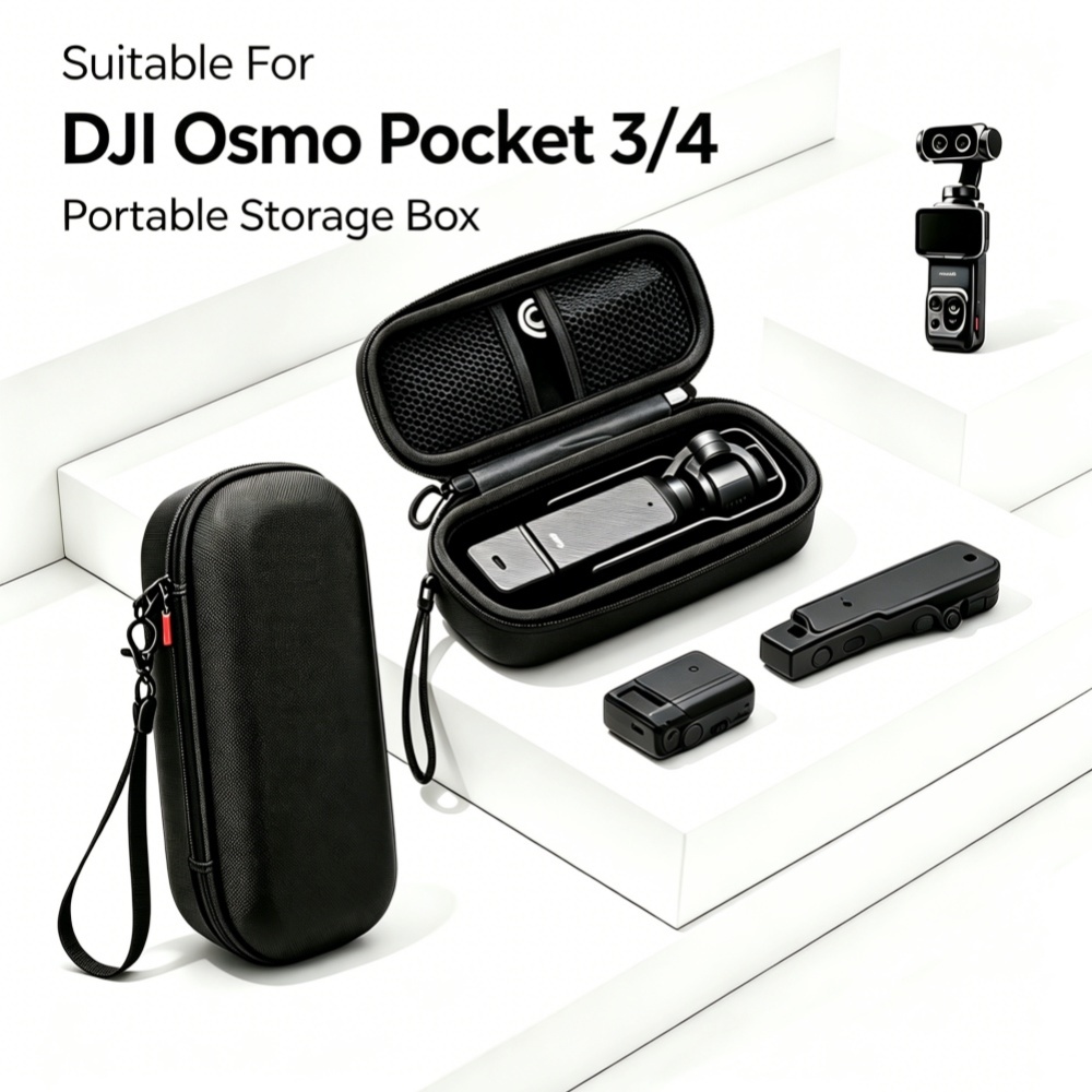 กระเป๋าพกพาสําหรับ DJI Osmo Pocket 3/4 ซองไนลอนปกป้องพร้อมคาราบิเนอร์ พกพาสะดวก ผ้าอ็อกฟอร์ด ทนรอยขีดข่วน อุปกรณ์เสริมกล้อง