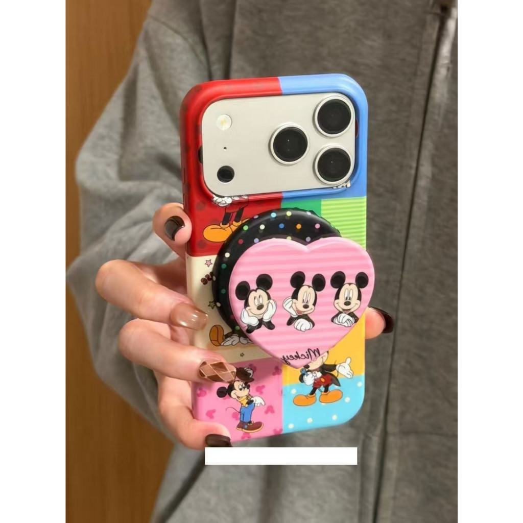 Caigongge Mickey Mouse Collection เหมาะสําหรับ Apple 17promax เคสโทรศัพท์ 16 ฟิล์มเคสแม่เหล็ก 15 มูลค่าสูง 14